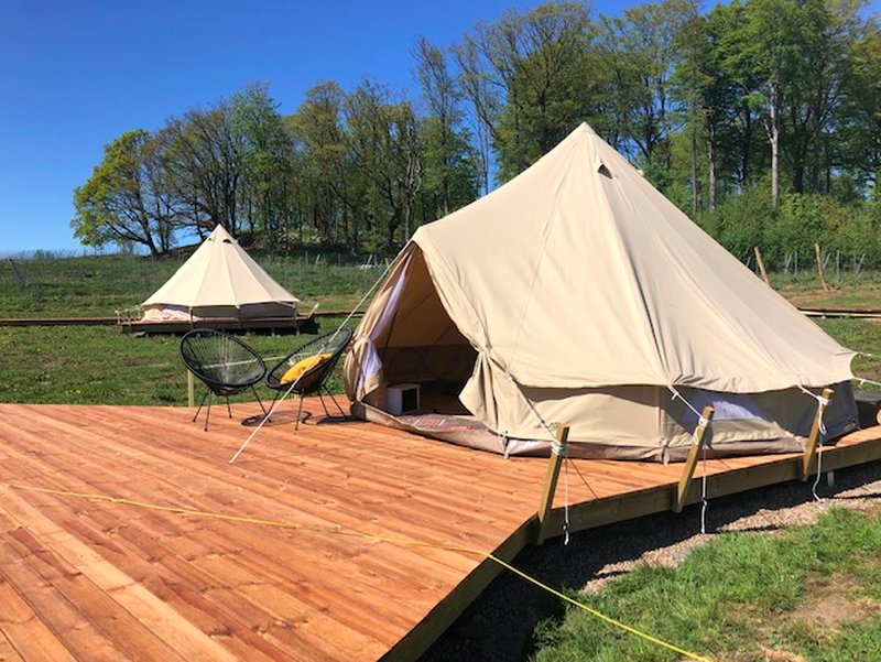 Glampa på en skånsk vingård i sommar  Glampa på en skånsk vingård i sommar